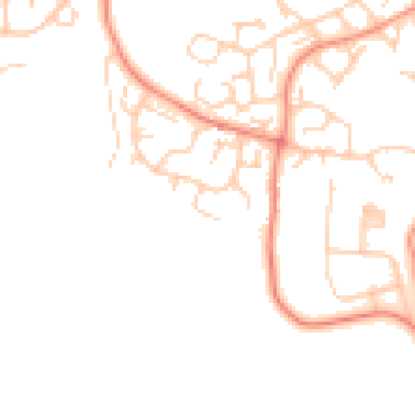 Daytime road noise heatmap for GU46 6YP