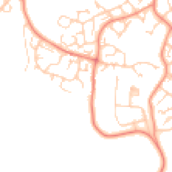 Daytime road noise heatmap for GU46 6YW