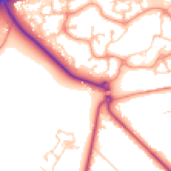 Daytime road noise heatmap for GU51 1AE