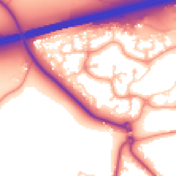 Daytime road noise heatmap for GU51 1AU