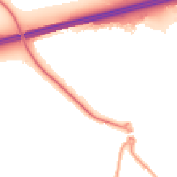 Night-time road noise heatmap for GU51 1AU