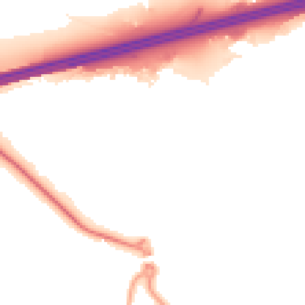 Night-time road noise heatmap for GU51 1BN