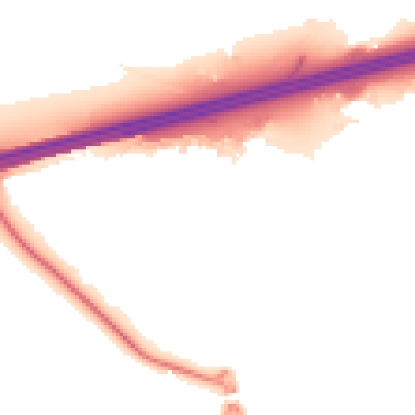 Night-time road noise heatmap for GU51 1BP
