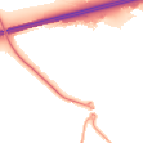 Night-time road noise heatmap for GU51 1BQ