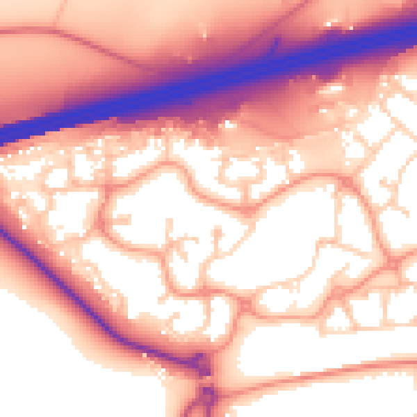 Daytime road noise heatmap for GU51 1BS
