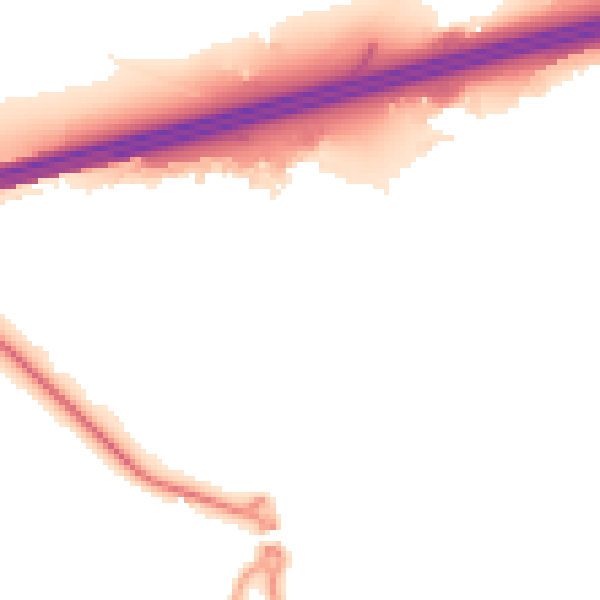 Night-time road noise heatmap for GU51 1BT