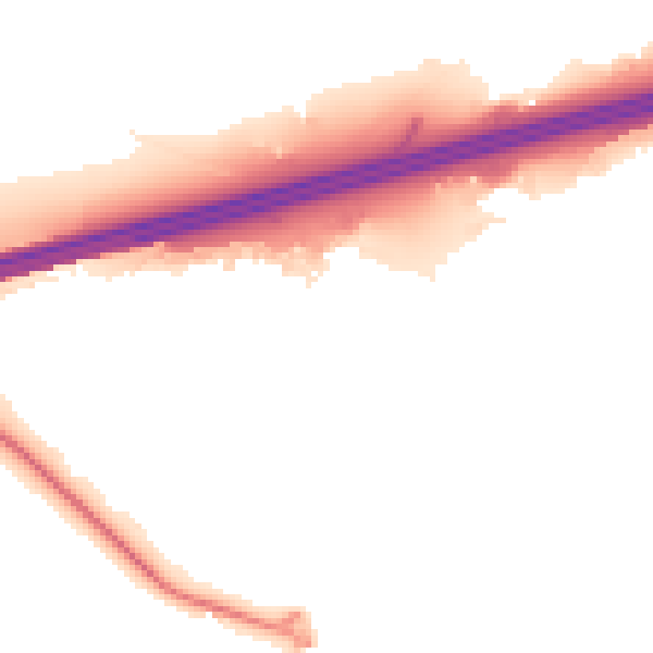 Night-time road noise heatmap for GU51 1DB