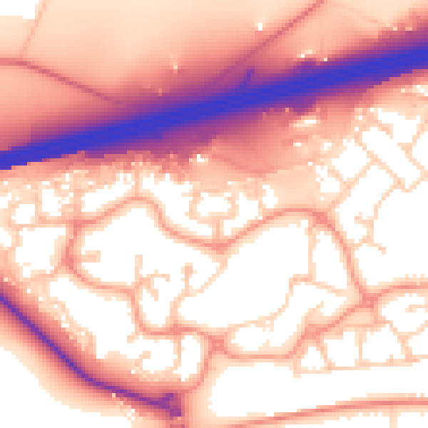 Daytime road noise heatmap for GU51 1DD