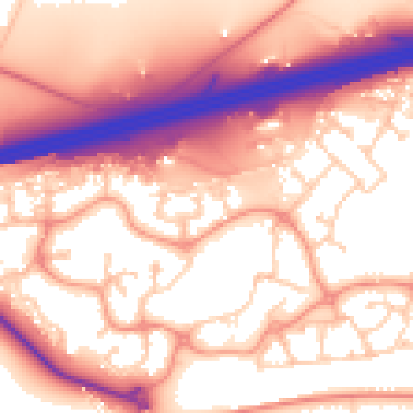 Daytime road noise heatmap for GU51 1DE