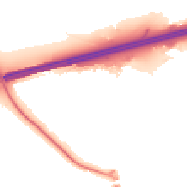 Night-time road noise heatmap for GU51 1DH