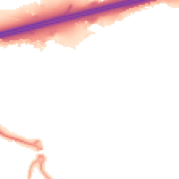 Night-time road noise heatmap for GU51 1DP