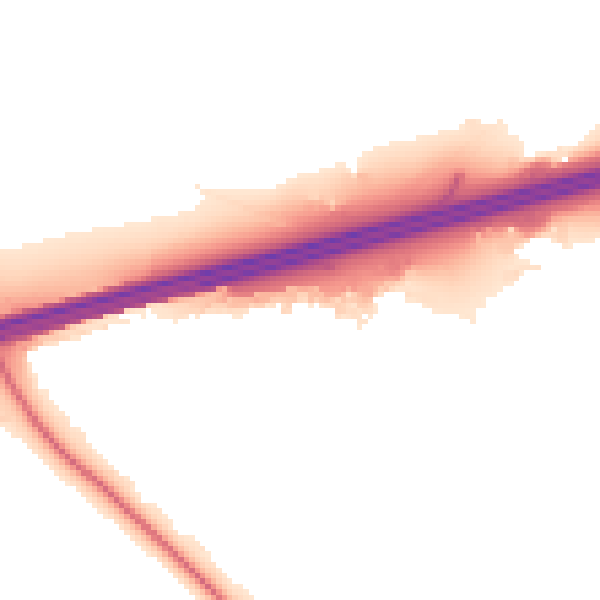 Night-time road noise heatmap for GU51 1EX