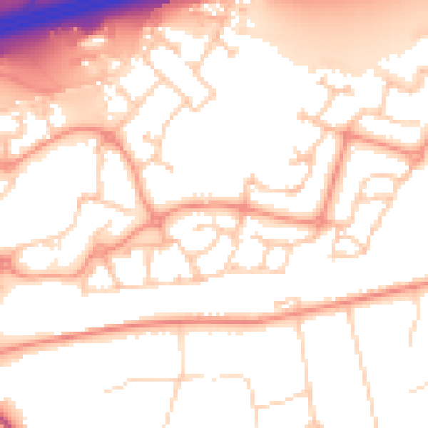 Daytime road noise heatmap for GU51 1HP