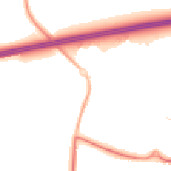 Night-time road noise heatmap for GU51 1RE