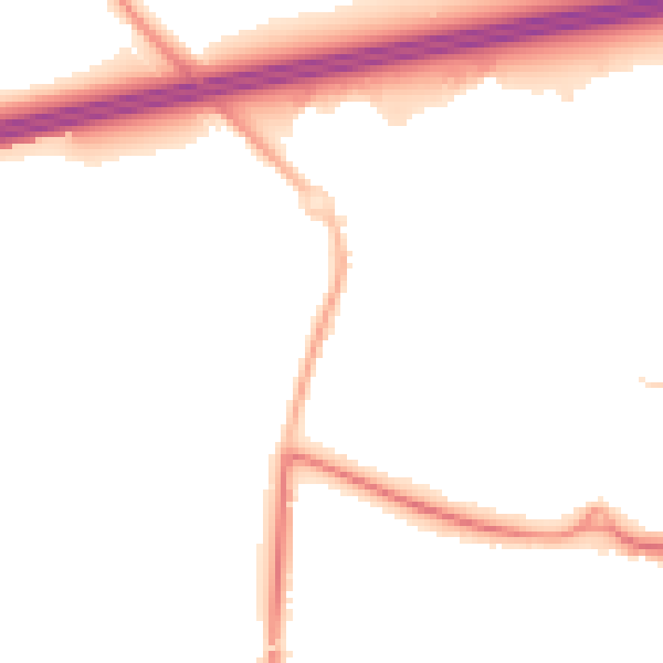 Night-time road noise heatmap for GU51 2RB