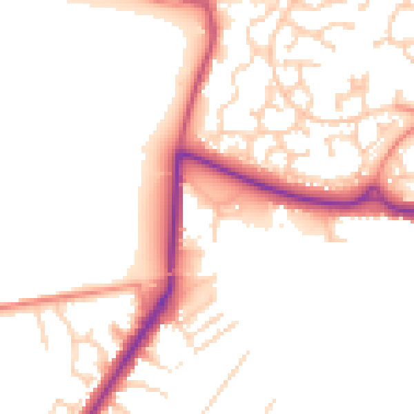 Daytime road noise heatmap for GU51 2RL
