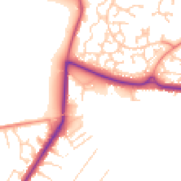 Daytime road noise heatmap for GU51 2RZ