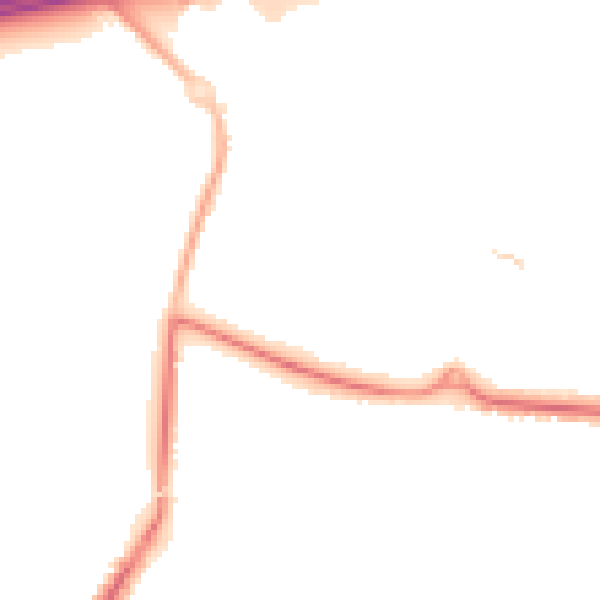 Night-time road noise heatmap for GU51 2TG
