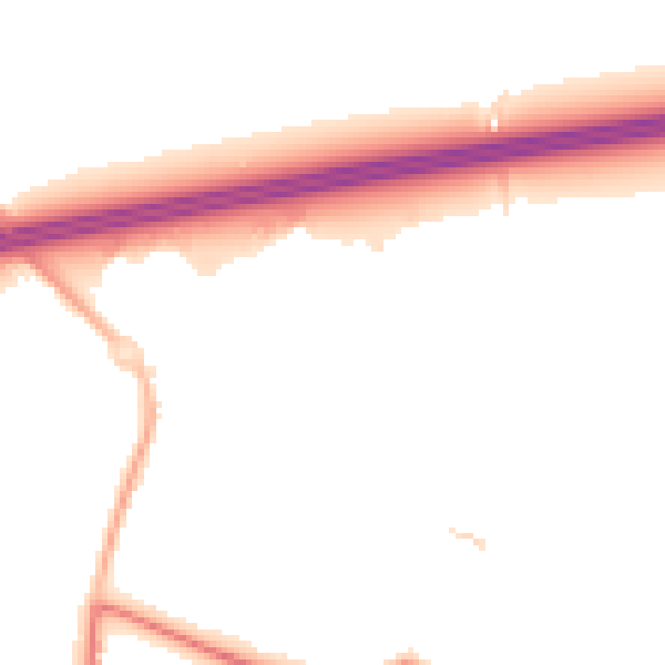 Night-time road noise heatmap for GU51 2UF
