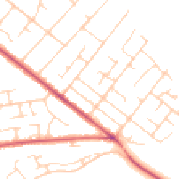 Daytime road noise heatmap for GU51 3HL