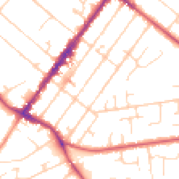 Daytime road noise heatmap for GU51 3XX