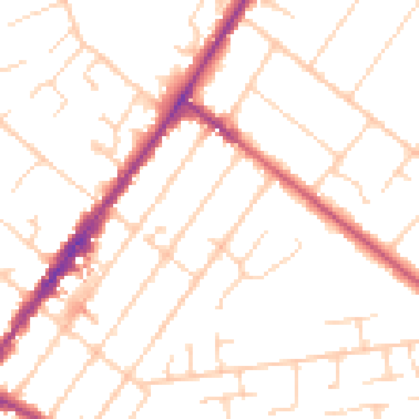 Daytime road noise heatmap for GU51 3YR