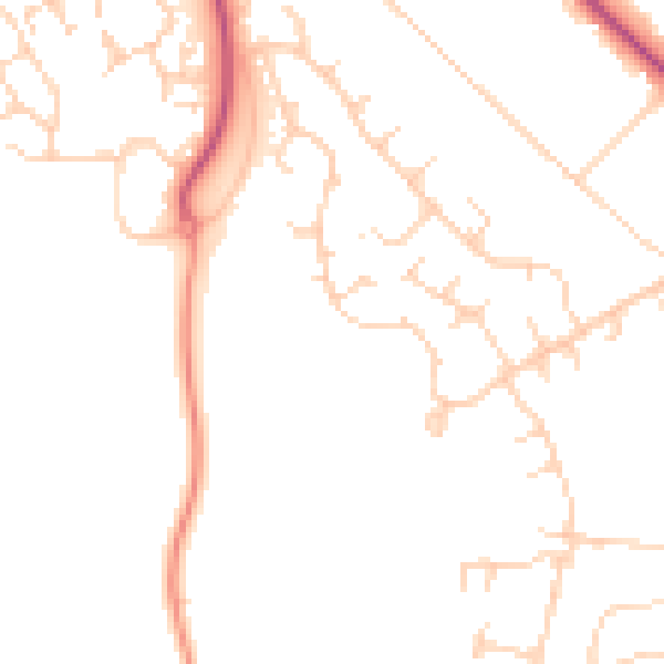 Daytime road noise heatmap for GU51 4EQ