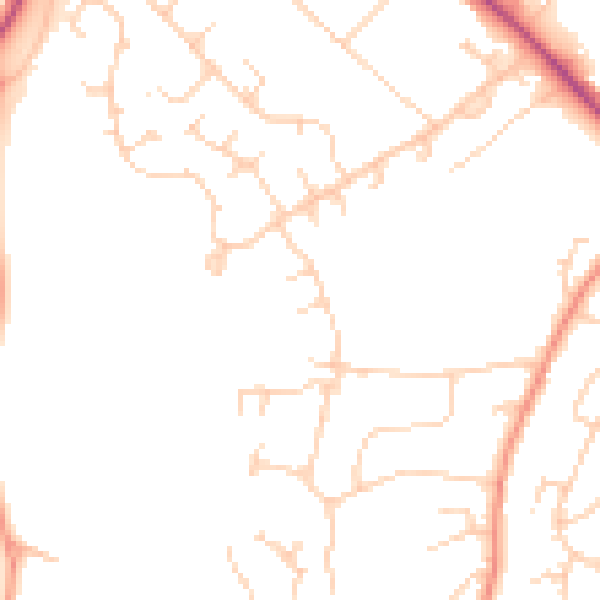 Daytime road noise heatmap for GU51 4ER