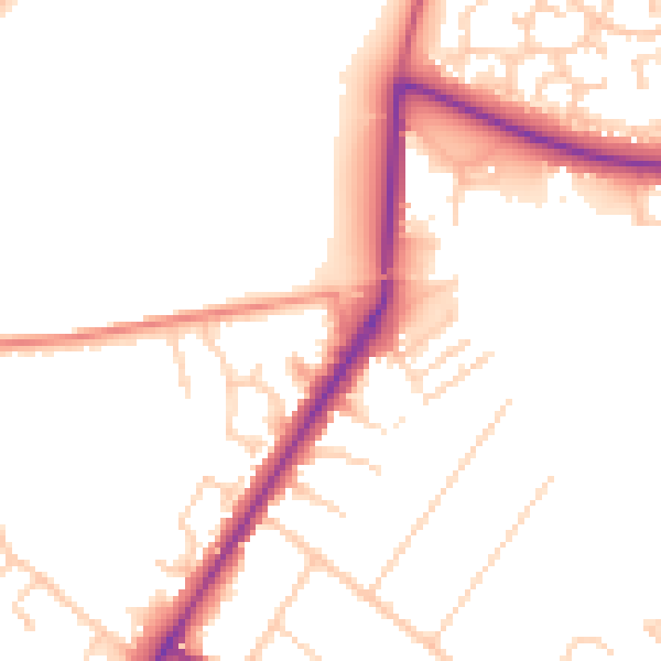 Daytime road noise heatmap for GU51 4QQ