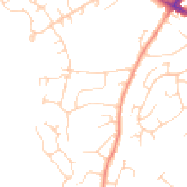 Daytime road noise heatmap for GU51 5AW