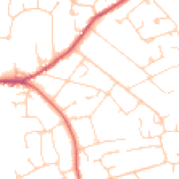 Daytime road noise heatmap for GU6 7BQ