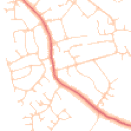 Daytime road noise heatmap for GU6 7LE