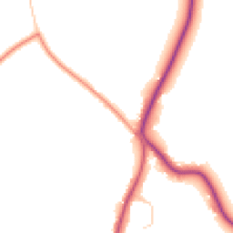 Daytime road noise heatmap for GU6 8JB