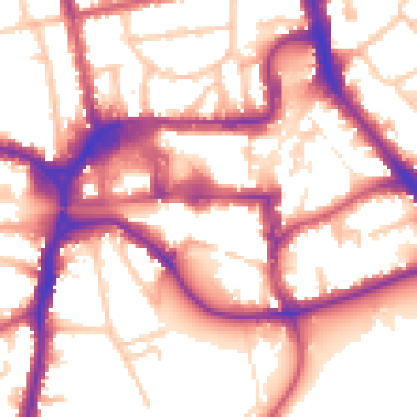 Daytime road noise heatmap for HA1 1AR