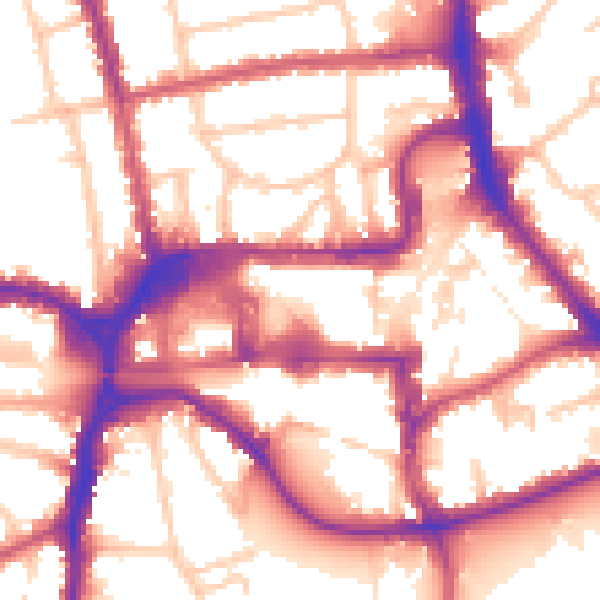 Daytime road noise heatmap for HA1 1AS