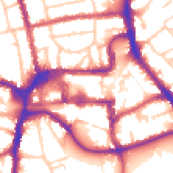 Daytime road noise heatmap for HA1 1AT
