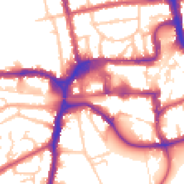 Daytime road noise heatmap for HA1 1BQ