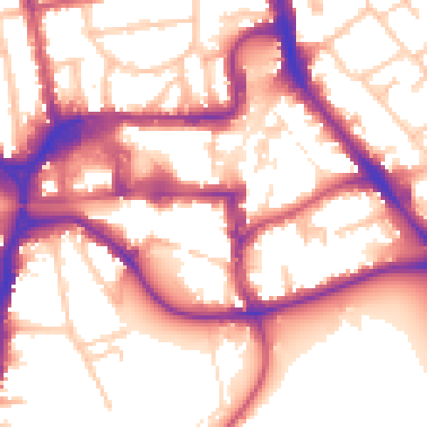 Daytime road noise heatmap for HA1 1BW