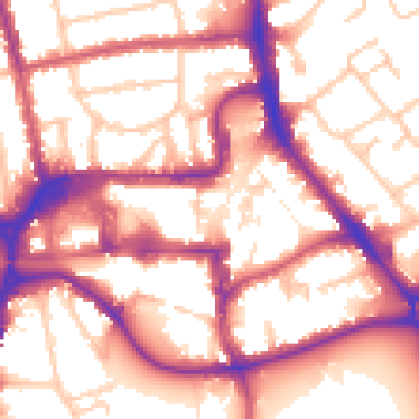 Daytime road noise heatmap for HA1 1DZ