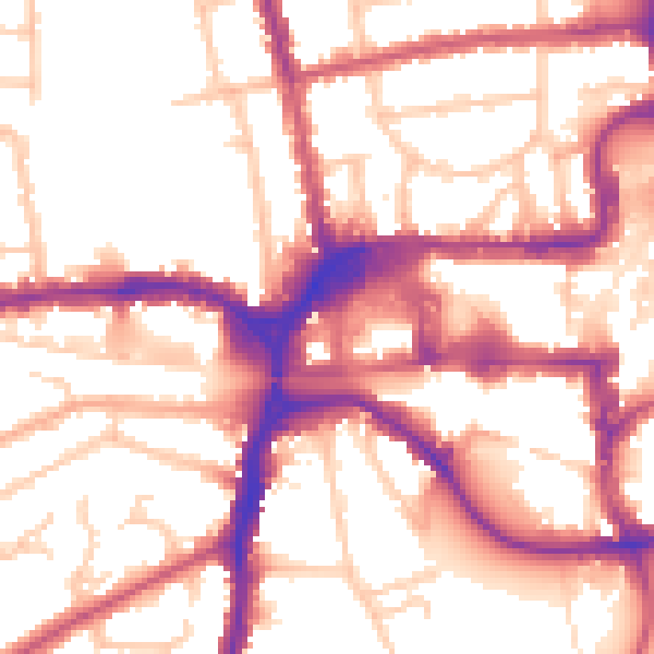 Daytime road noise heatmap for HA1 1EH