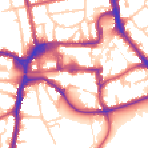 Daytime road noise heatmap for HA1 1FD