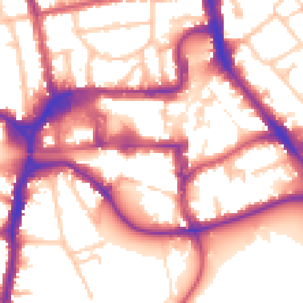 Daytime road noise heatmap for HA1 1HQ