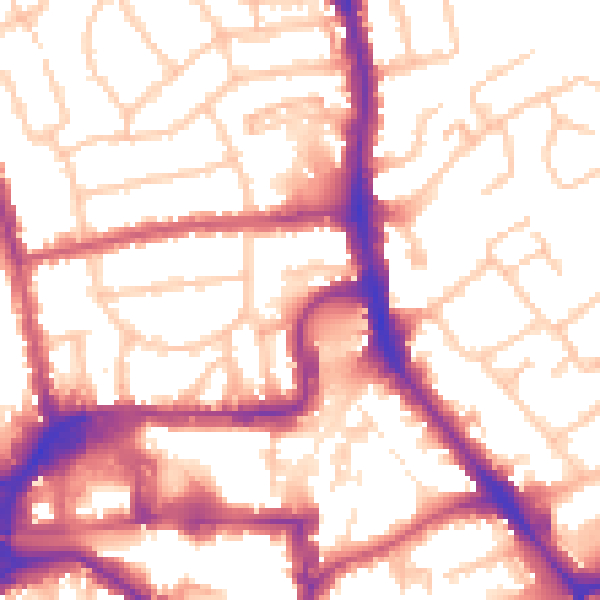 Daytime road noise heatmap for HA1 1JN
