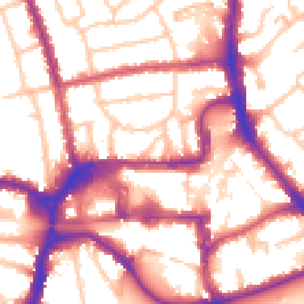 Daytime road noise heatmap for HA1 1JR