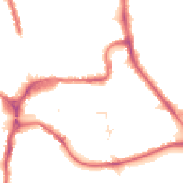 Night-time road noise heatmap for HA1 1JU