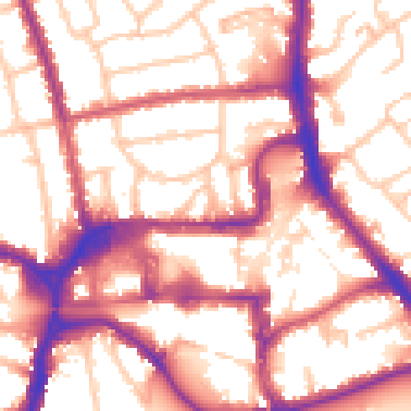 Daytime road noise heatmap for HA1 1JY