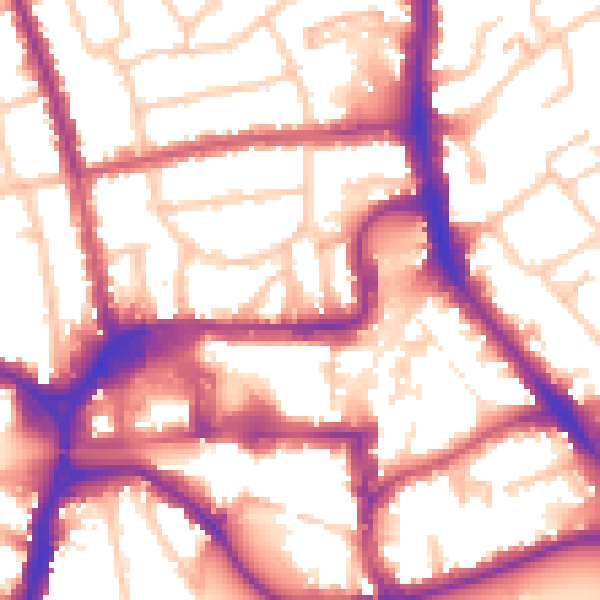 Daytime road noise heatmap for HA1 1JZ