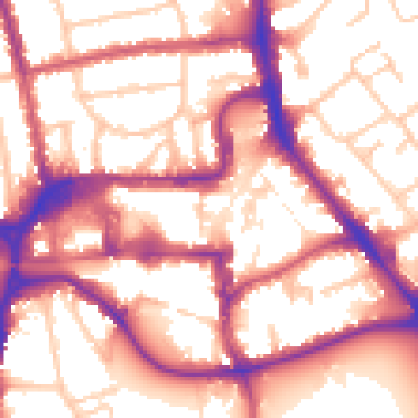 Daytime road noise heatmap for HA1 1LQ