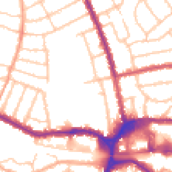 Daytime road noise heatmap for HA1 1RB