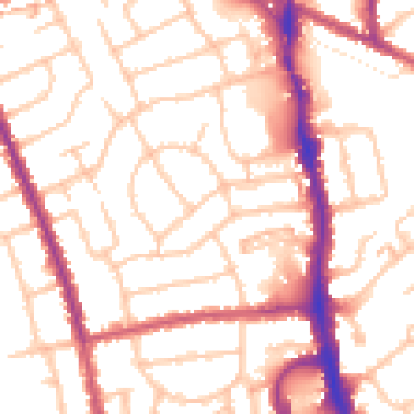 Daytime road noise heatmap for HA1 1SF